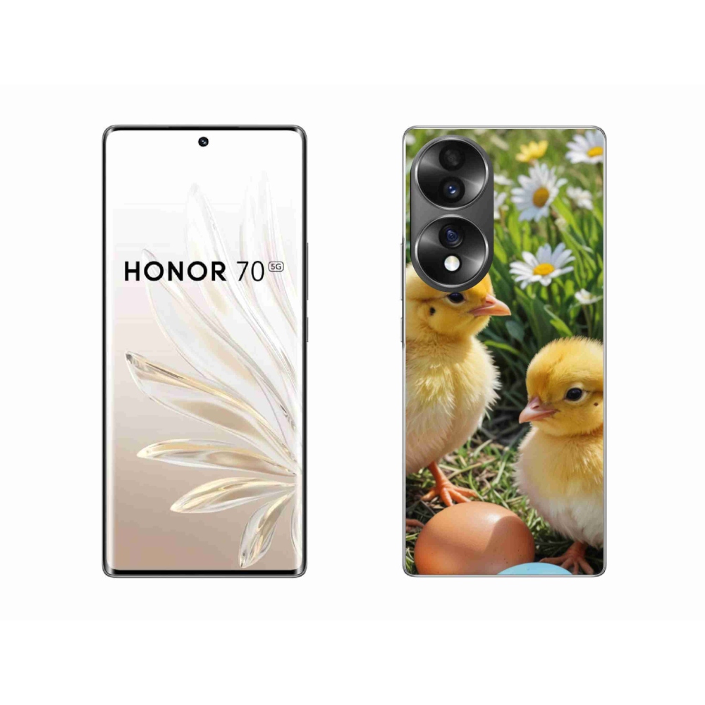 Gelový kryt mmCase na Honor 70 - kuřátka