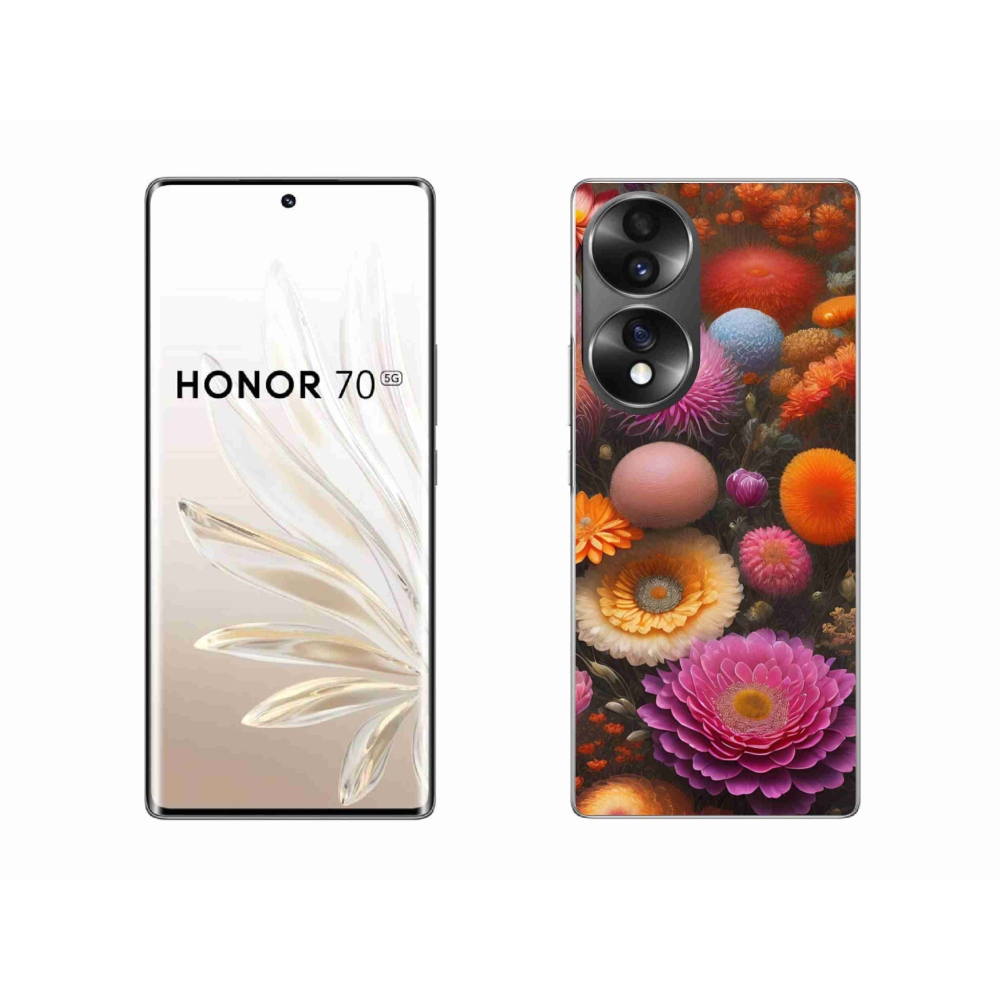 Gelový kryt mmCase na Honor 70 - květinová kompozice