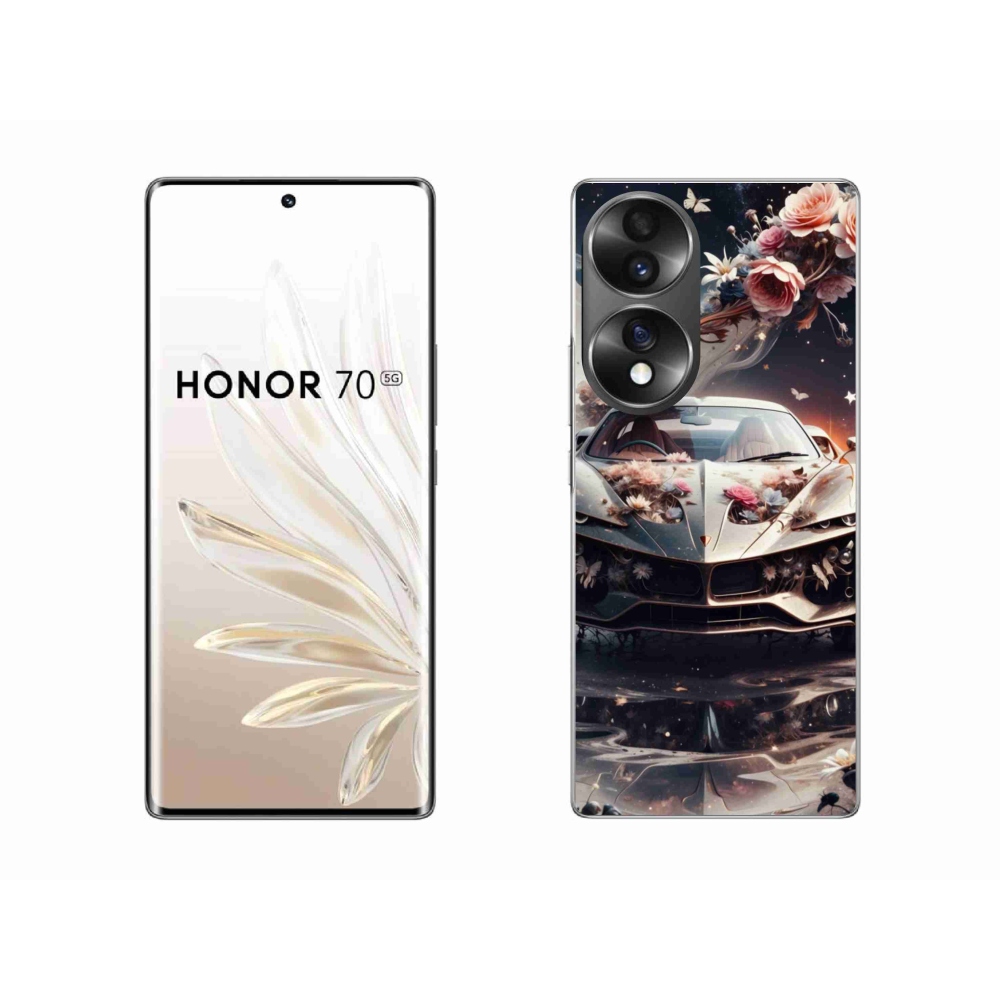 Gelový kryt mmCase na Honor 70 - květinový sportovní vůz
