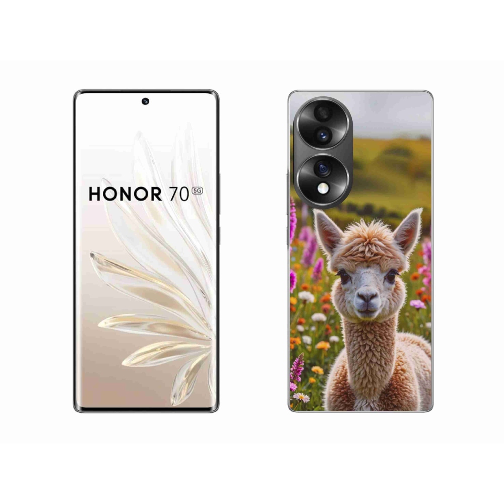 Gelový kryt mmCase na Honor 70 - lama na louce