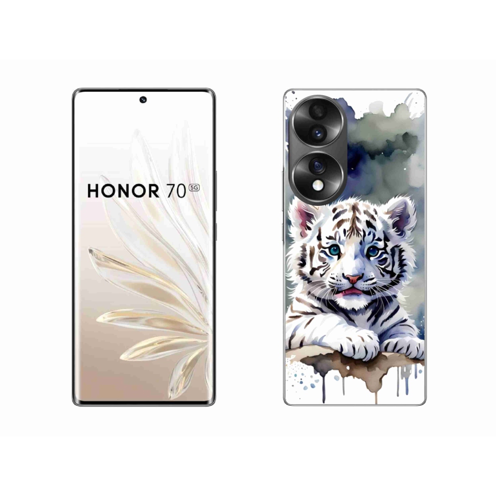 Gelový kryt mmCase na Honor 70 - mládě bílého tygra