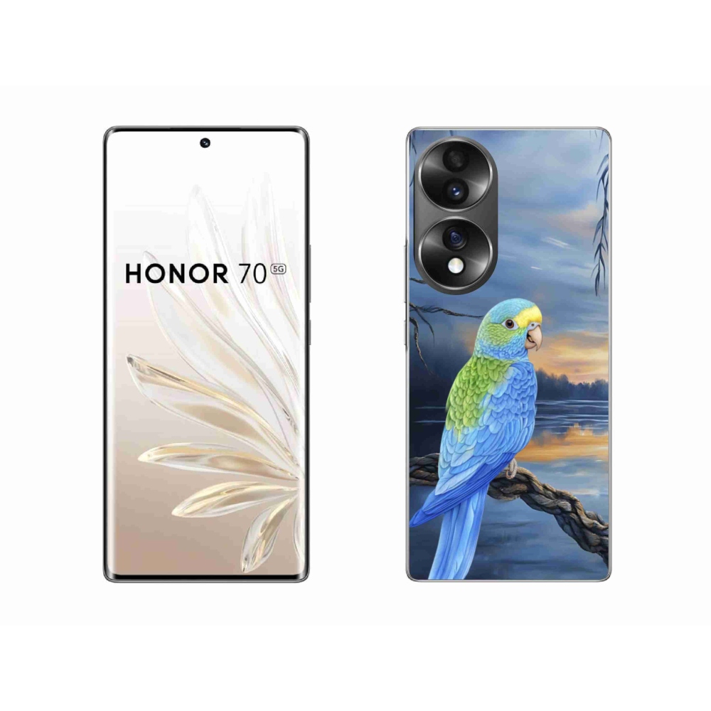 Gelový kryt mmCase na Honor 70 - modrý papoušek