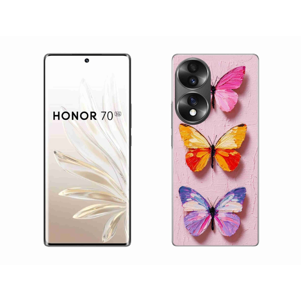Gelový kryt mmCase na Honor 70 - motýlí trojice