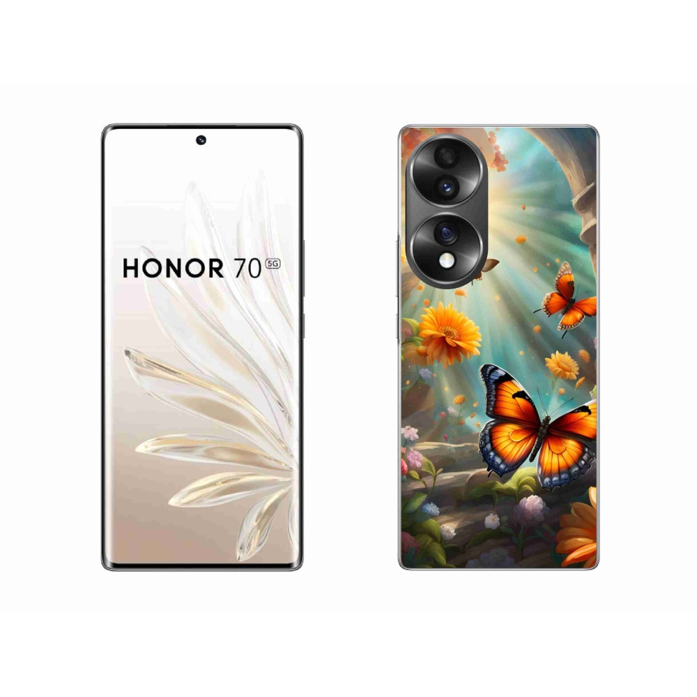 Gelový kryt mmCase na Honor 70 - motýlí zahrada 2