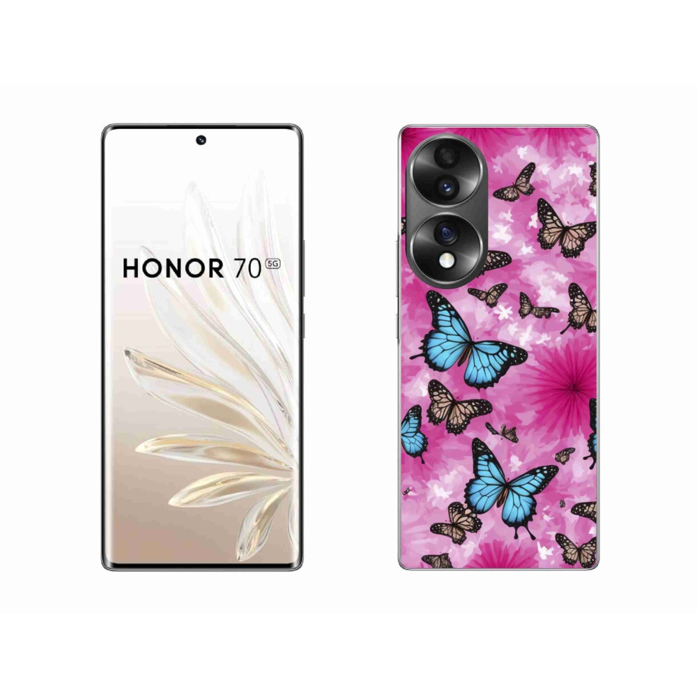 Gelový kryt mmCase na Honor 70 - motýlí zahrada