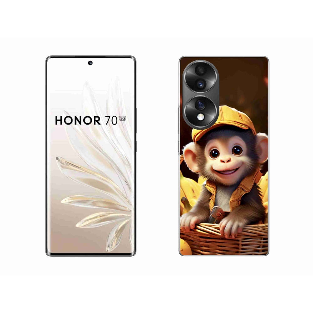 Gelový kryt mmCase na Honor 70 - opice v košíku