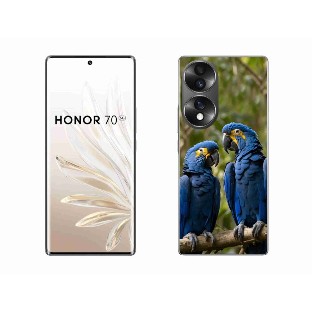 Gelový kryt mmCase na Honor 70 - papouščí duo