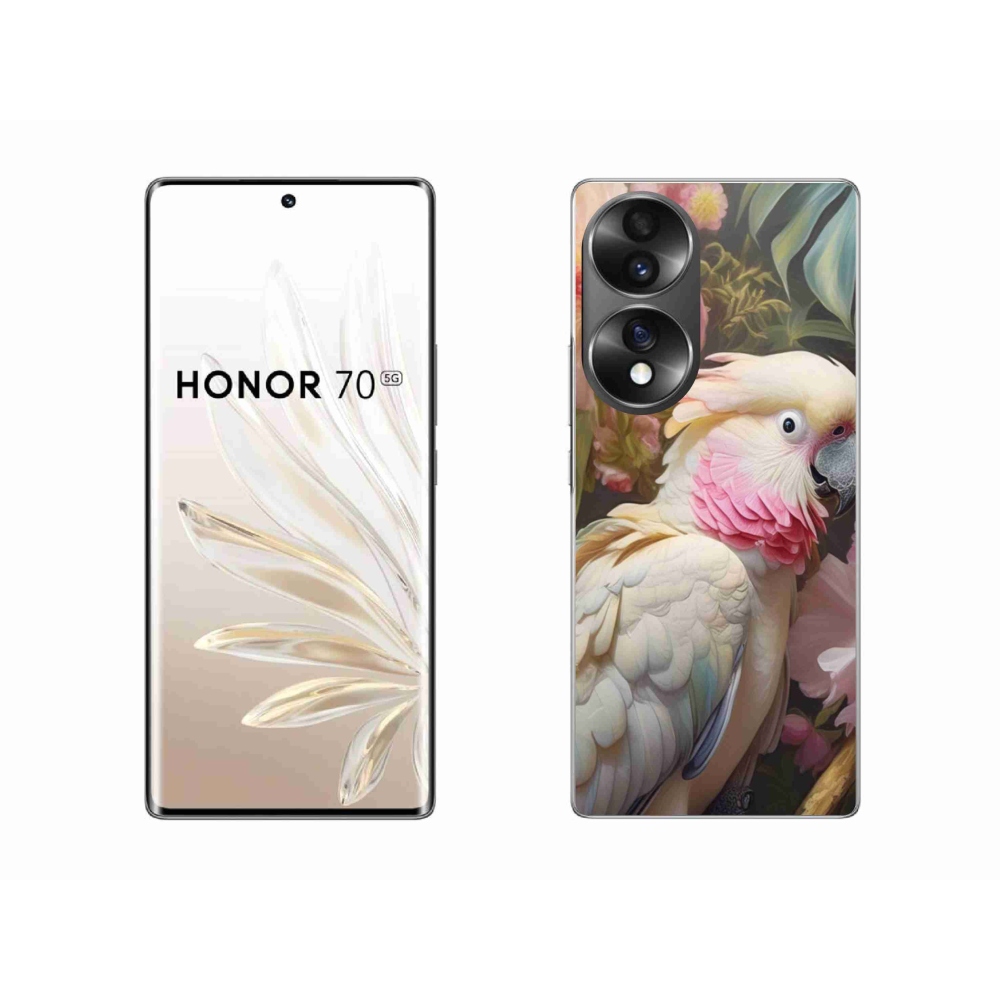 Gelový kryt mmCase na Honor 70 - papoušek kakadu růžový 2