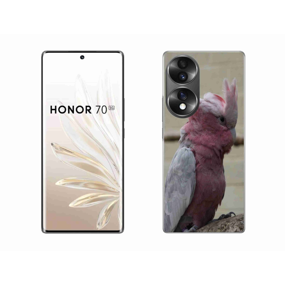 Gelový kryt mmCase na Honor 70 - papoušek kakadu růžový
