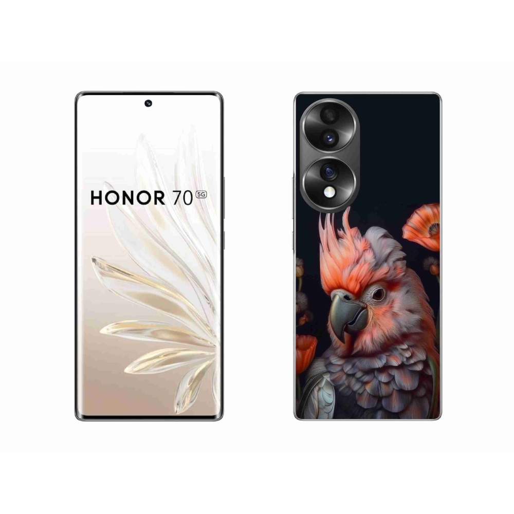 Gelový kryt mmCase na Honor 70 - papoušek kakadu v barvách