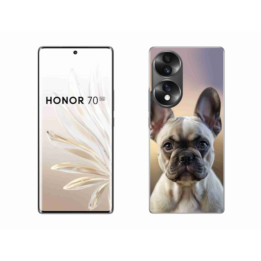 Gelový kryt mmCase na Honor 70 - roztomilý francouzský buldoček