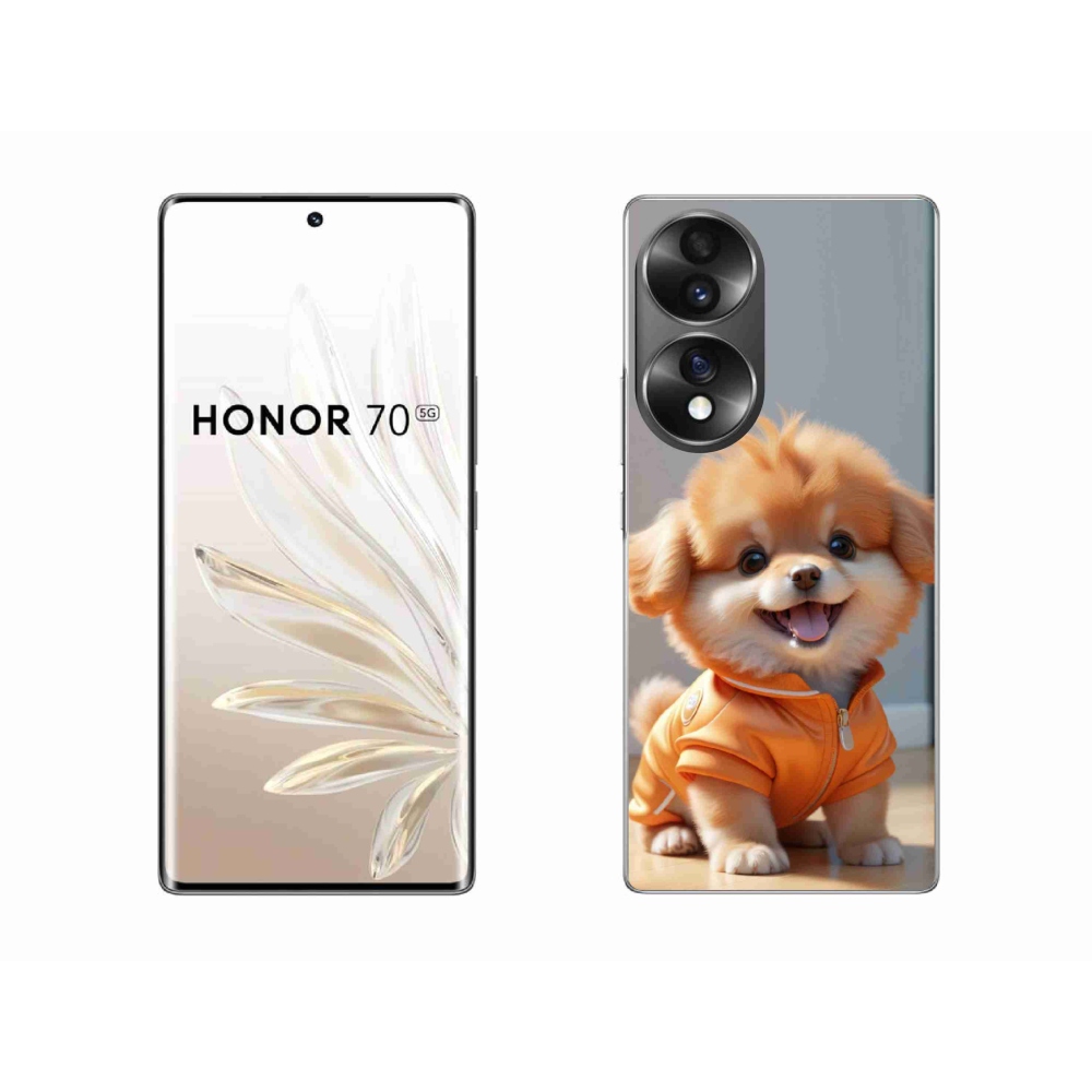Gelový kryt mmCase na Honor 70 - roztomilý pomeranian v mikině