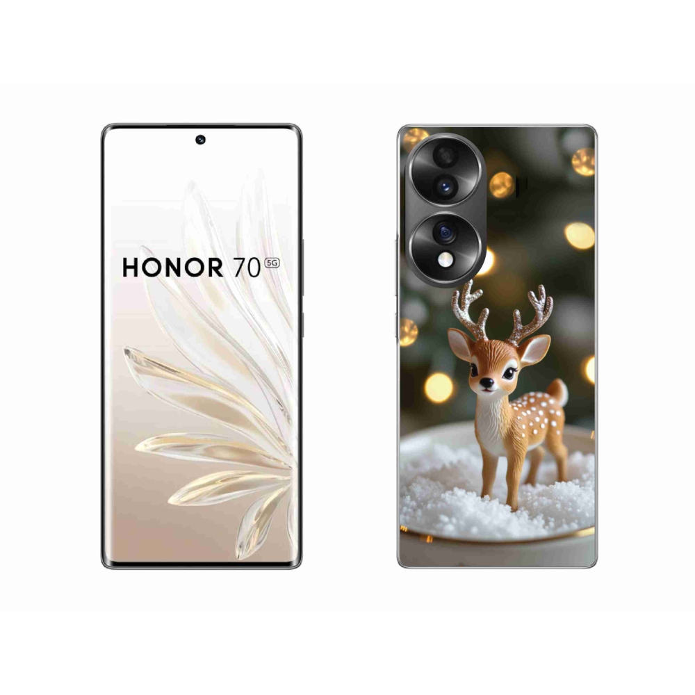 Gelový kryt mmCase na Honor 70 - roztomilý vánoční jelen
