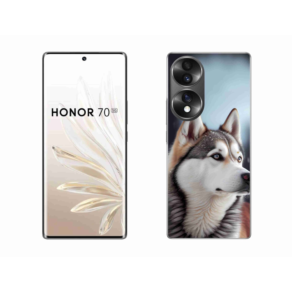 Gelový kryt mmCase na Honor 70 - sibiřský husky