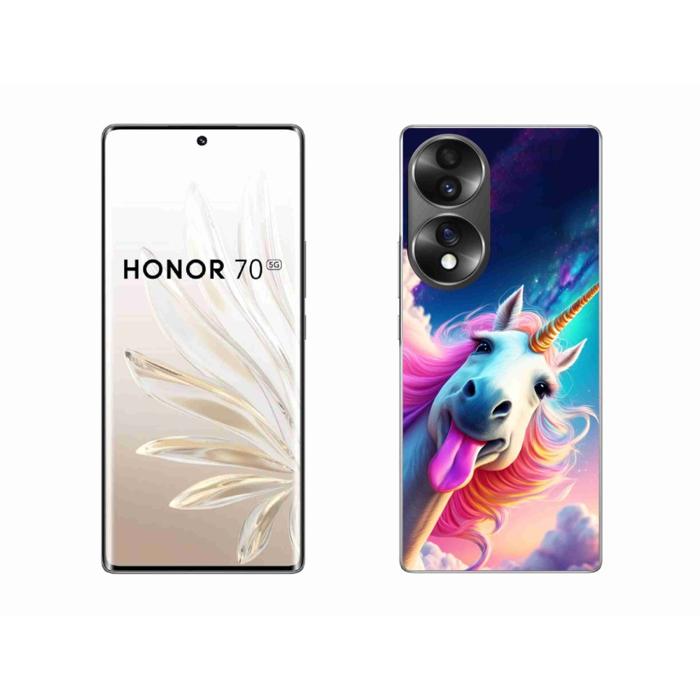 Gelový kryt mmCase na Honor 70 - šílený jednorožec