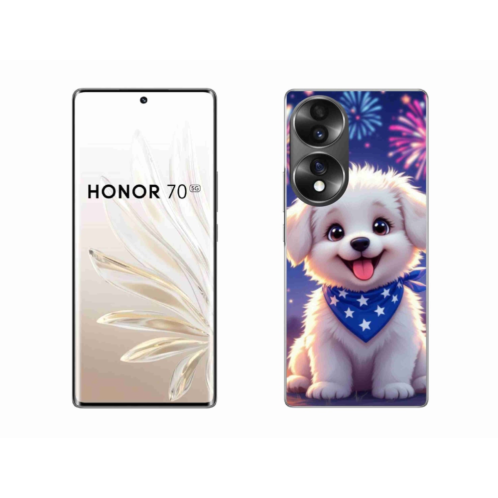 Gelový kryt mmCase na Honor 70 - slavnostní štěně