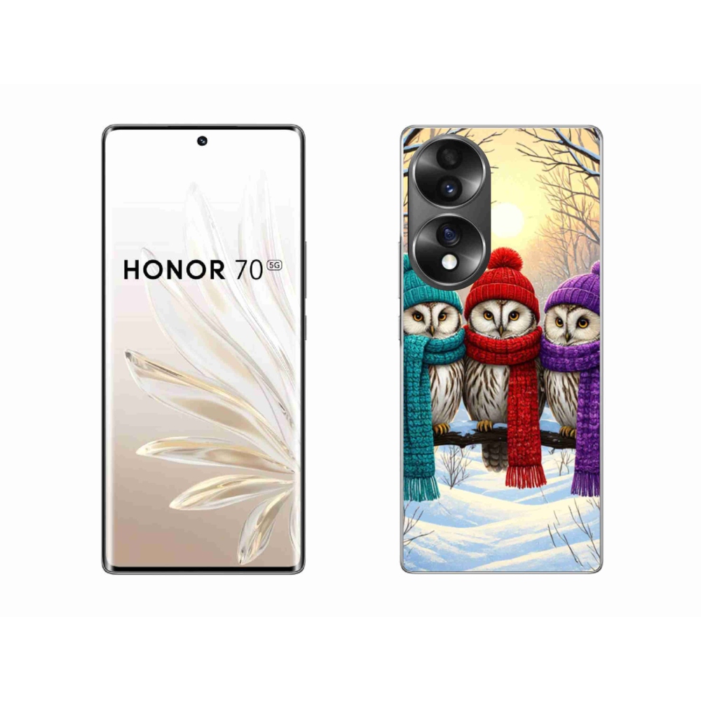 Gelový kryt mmCase na Honor 70 - soví přátelé