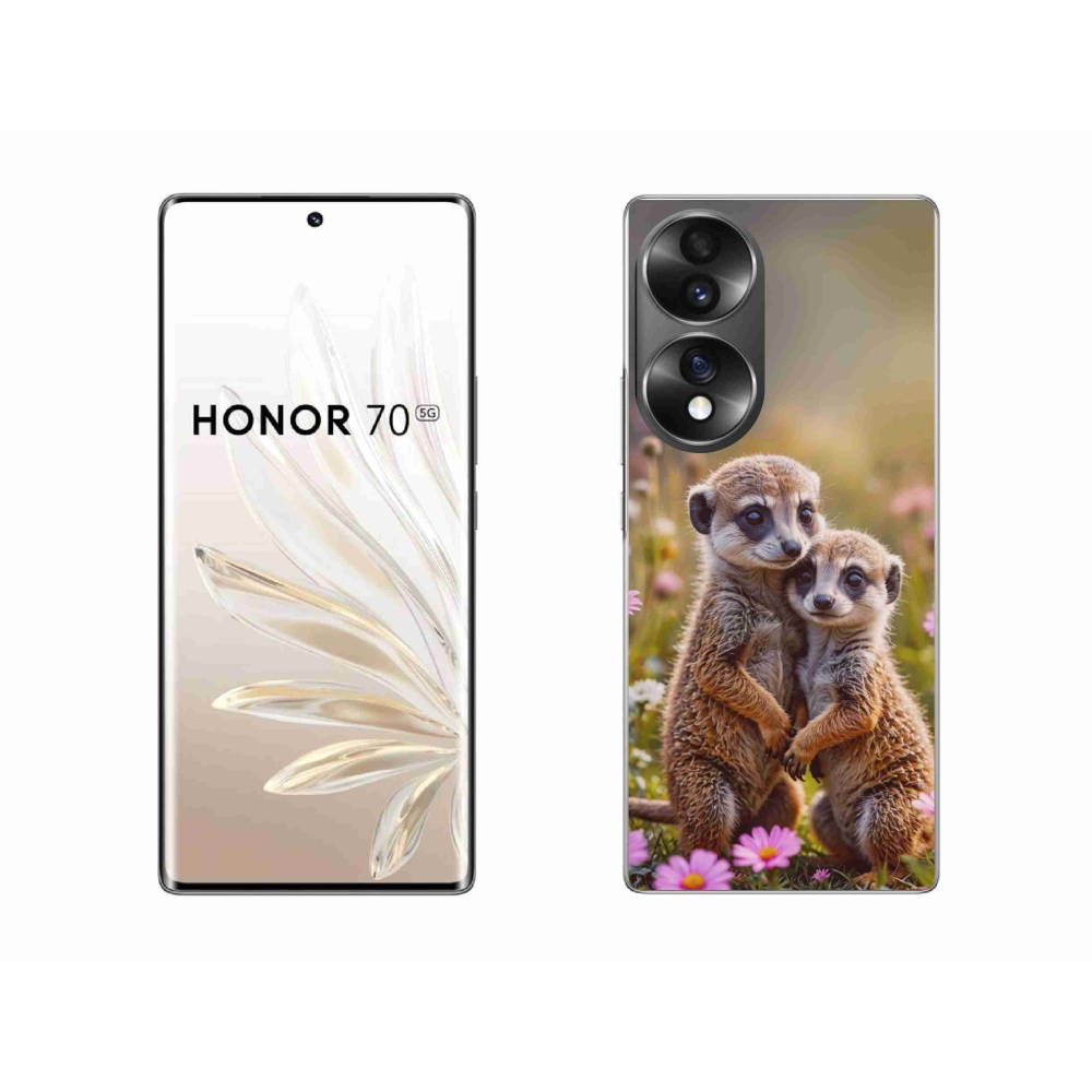 Gelový kryt mmCase na Honor 70 - surikatí duo