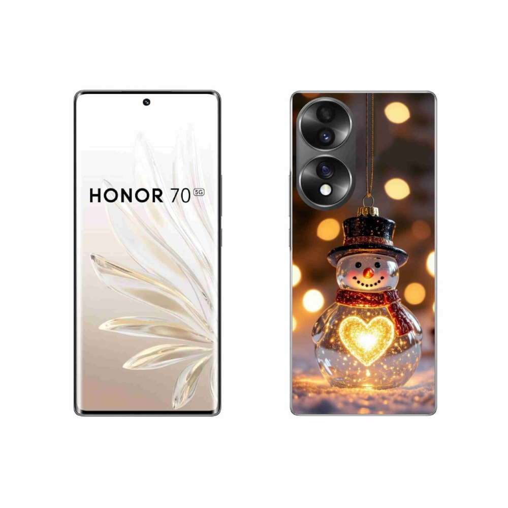 Gelový kryt mmCase na Honor 70 - svítící vánoční sněhulák