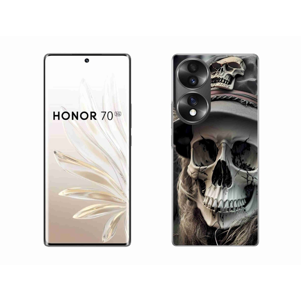 Gelový kryt mmCase na Honor 70 - temná lebka