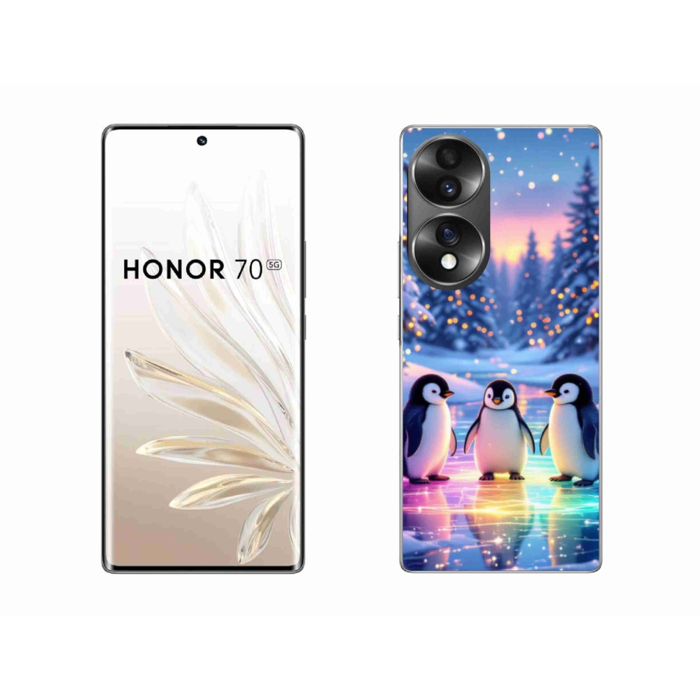 Gelový kryt mmCase na Honor 70 - tučnáci
