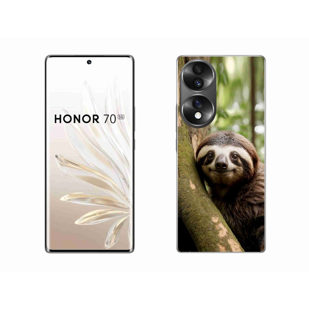 Gelový kryt mmCase na Honor 70 - usměvavý lenochod