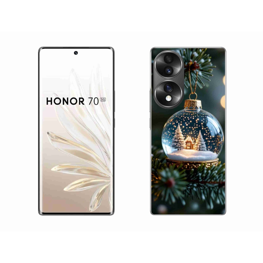 Gelový kryt mmCase na Honor 70 - vánoční koule 2