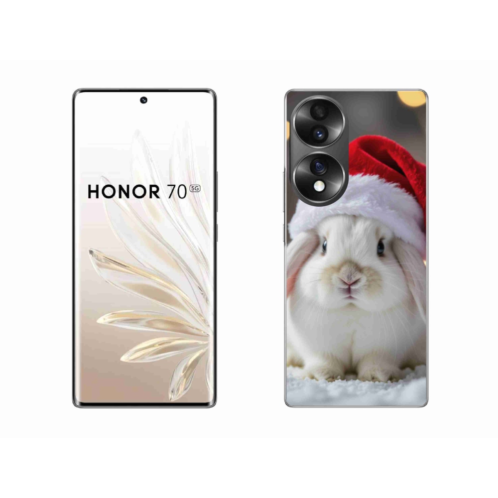 Gelový kryt mmCase na Honor 70 - vánoční králík