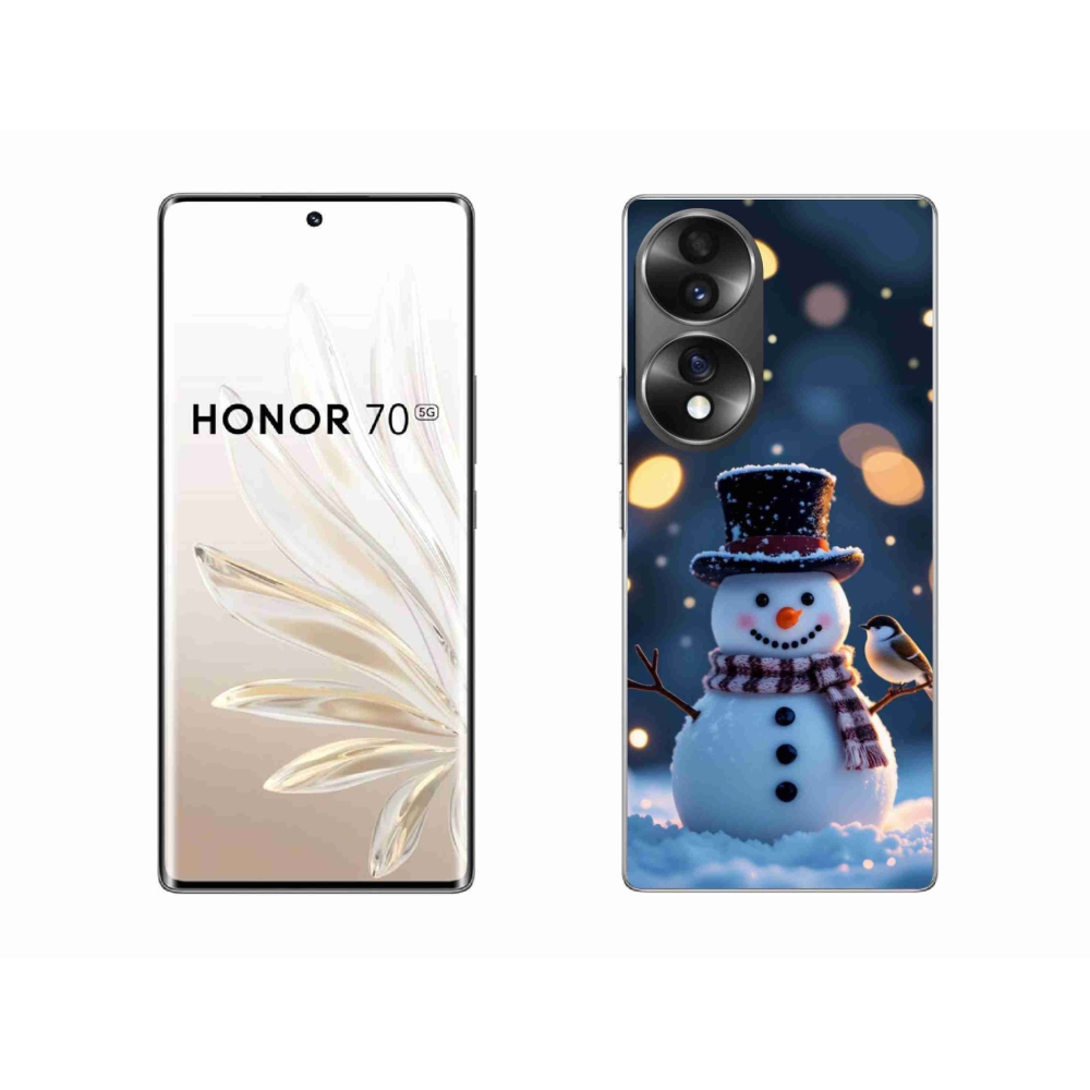 Gelový kryt mmCase na Honor 70 - vánoční sněhulák