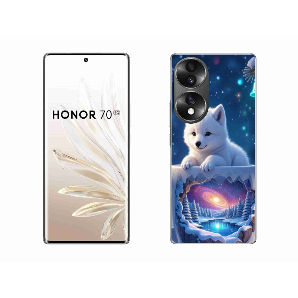 Gelový kryt mmCase na Honor 70 - vánoční štěně