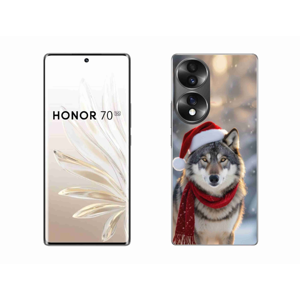 Gelový kryt mmCase na Honor 70 - vánoční vlk