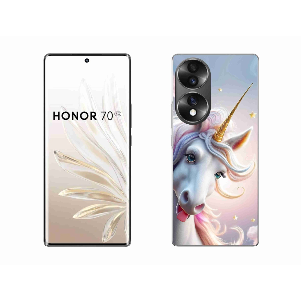 Gelový kryt mmCase na Honor 70 - veselý jednorožec