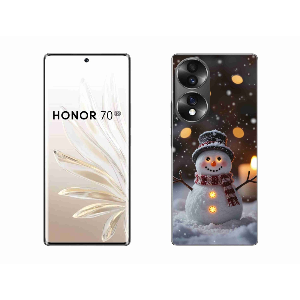Gelový kryt mmCase na Honor 70 - veselý sněhulák
