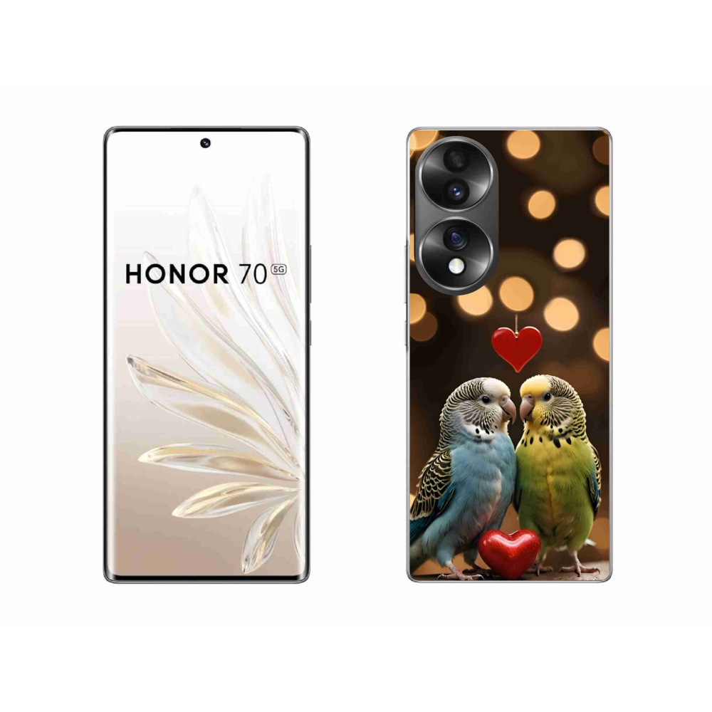 Gelový kryt mmCase na Honor 70 - zamilovaní papoušci