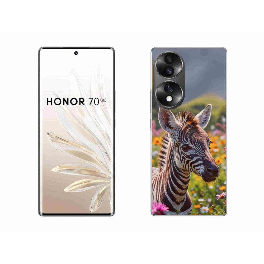 Gelový kryt mmCase na Honor 70 - zebra na louce