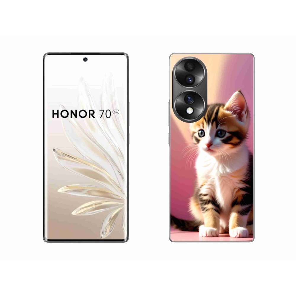 Gelový kryt mmCase na Honor 70 - zvědavé kotě 2