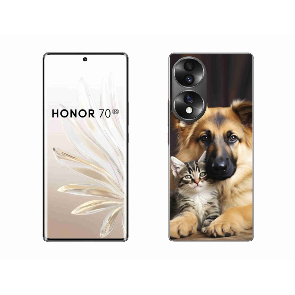 Gelový kryt mmCase na Honor 70 - zvířecí přátelství