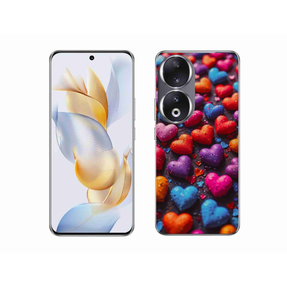 Gelový kryt mmCase na Honor 90 - barevná srdce
