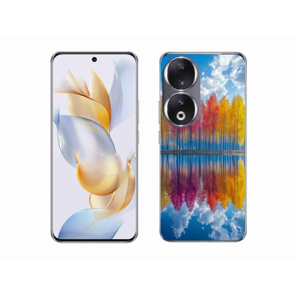 Gelový kryt mmCase na Honor 90 - barevné stromy