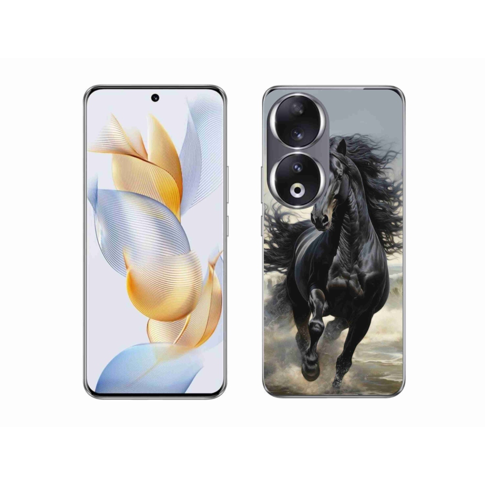 Gelový kryt mmCase na Honor 90 - běžící černý kůň