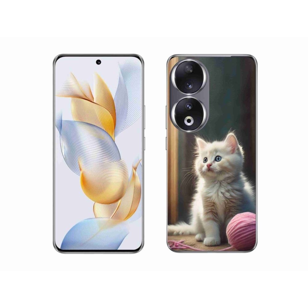 Gelový kryt mmCase na Honor 90 - bílé kotě 2