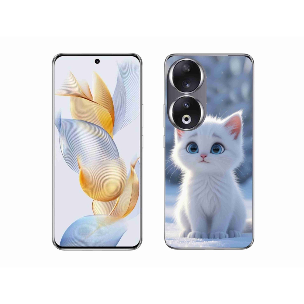 Gelový kryt mmCase na Honor 90 - bílé kotě 3