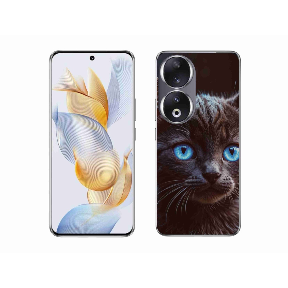 Gelový kryt mmCase na Honor 90 - černé kotě 2