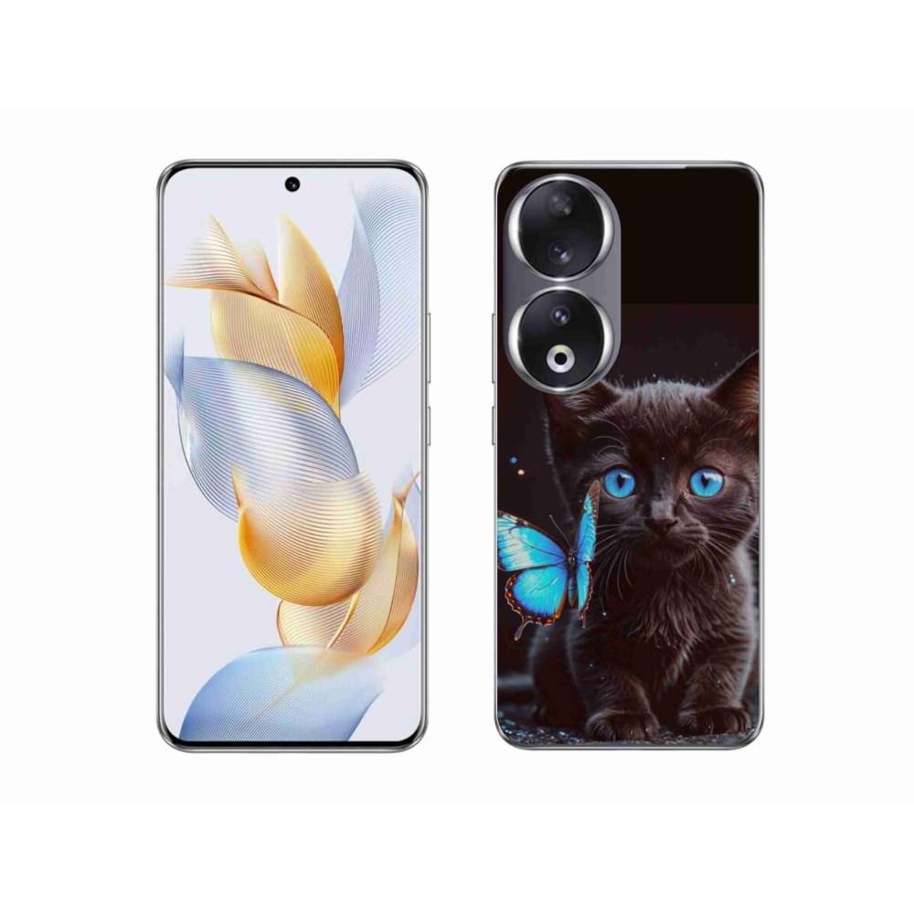 Gelový kryt mmCase na Honor 90 - černé kotě 3