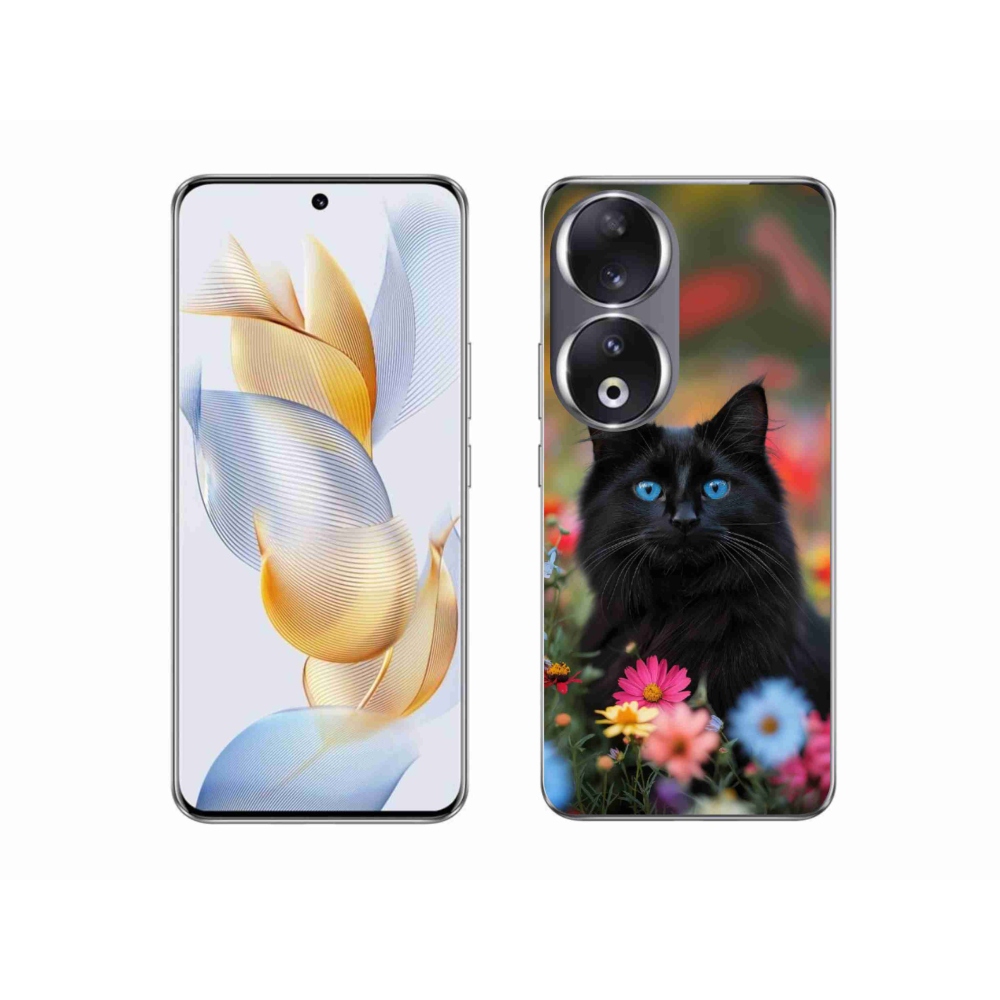 Gelový kryt mmCase na Honor 90 - černé kotě 4