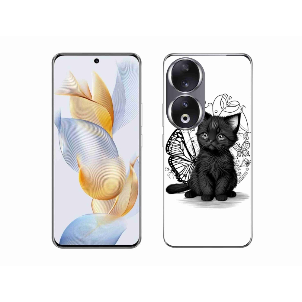 Gelový kryt mmCase na Honor 90 - černé kotě
