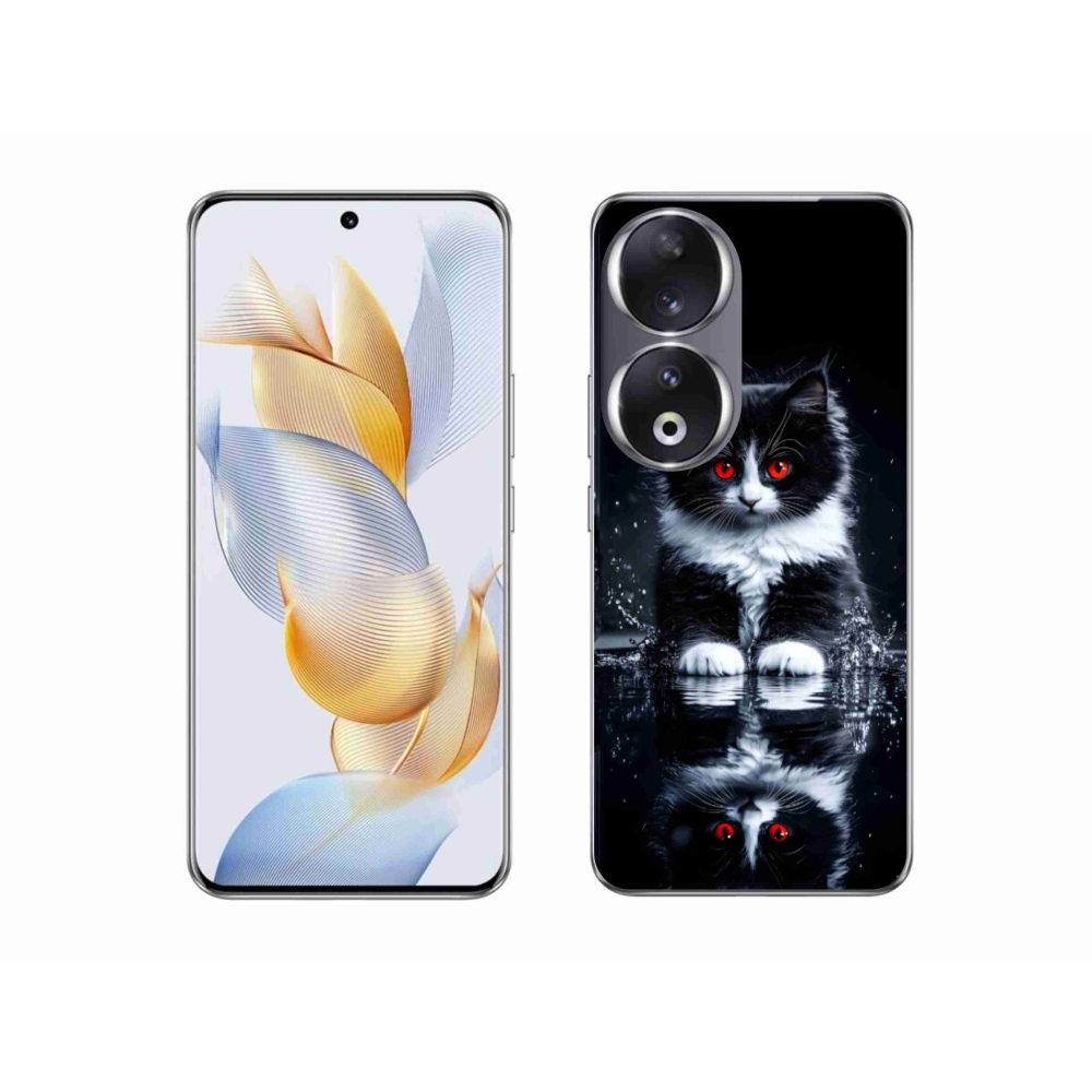 Gelový kryt mmCase na Honor 90 - černobílé kotě