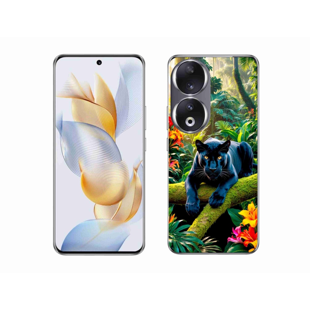 Gelový kryt mmCase na Honor 90 - černý panter v džungli