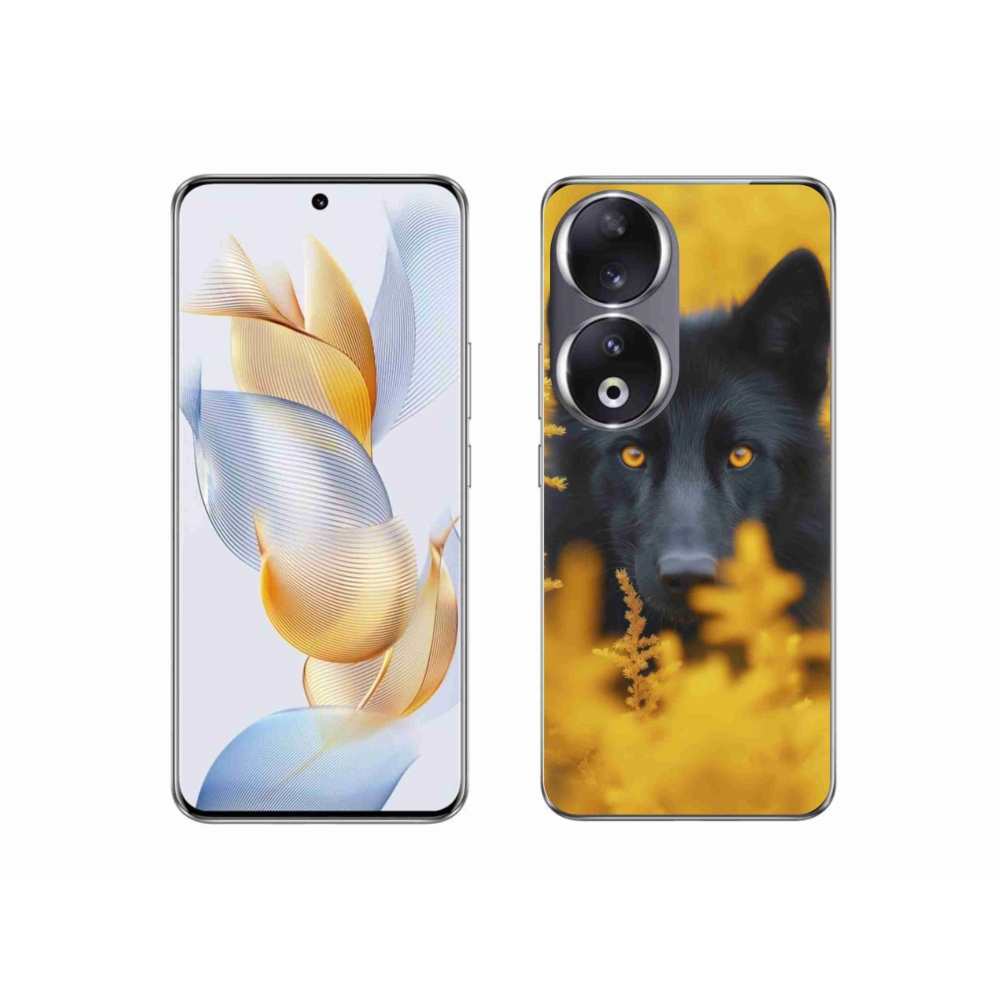 Gelový kryt mmCase na Honor 90 - černý vlk 2