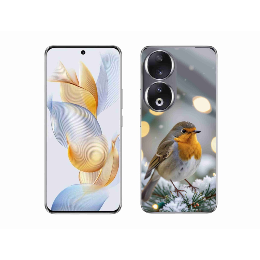 Gelový kryt mmCase na Honor 90 - červenka v zimě